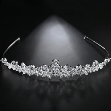 Eenvoudige Zilveren Rhinestone Tiara 2022 Zirkonium Legering Huwelijk Bruids Haaraccessoires