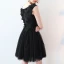 Chic / Beautiful Party Dresses 2017 Black Short A-Line / Princess Scoop Neck Sleeveless Lace Appliques Pearl Beading Formal Dresses