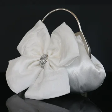 Bloemenfee Witte Handtassen Kralen Bloem Rhinestone Velour Huwelijk Accessoires 2019