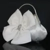 Flower Fairy White Clutch Bags Beading Flower Rhinestone Velour Wedding Accessories 2019