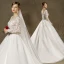 Modern / Fashion Wedding Dresses 2017 Ivory Ball Gown Sweep Train Scoop Neck Long Sleeve Backless Pierced Lace Appliques
