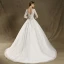 Modern / Fashion Wedding Dresses 2017 Ivory Ball Gown Sweep Train Scoop Neck Long Sleeve Backless Pierced Lace Appliques