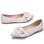 Elegant White Appliques Flat Wedding Shoes 2025 Pointed Toe Wedding Heels