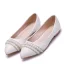 Eleganckie Białe Rhinestone Perła Płaskie Szpiczaste Buty Ślubne 2025