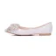 Snygga / Fina Vita Rhinestone Rosett Bal Platt Spetsiga Damskor 2025 Klackskor