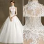 Chinese style Wedding Dresses 2017 Ivory Ball Gown Sweep Train High Neck Sleeveless Pierced Lace Appliques