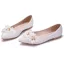 Elegant White Appliques Flat Wedding Shoes 2025 Pointed Toe Wedding Heels