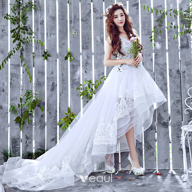 beautiful beach wedding dress Simply Stunning Custom Made Open Back Beach Wedding Dress