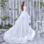 Schöne Strand Brautkleider / Hochzeitskleider 2017 A Linie Asymmetrisch V-Ausschnitt Ärmellos Rückenfreies Spitze Applikationen