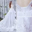 Schöne Strand Brautkleider / Hochzeitskleider 2017 A Linie Asymmetrisch V-Ausschnitt Ärmellos Rückenfreies Spitze Applikationen