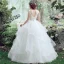 Chic / Beautiful Outdoor / Garden Wedding Dresses 2017 White Ball Gown Floor-Length / Long Scoop Neck Sleeveless Backless Pierced Lace Appliques Beading Pearl Sequins