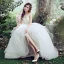 Chic / Beautiful Outdoor / Garden Wedding Dresses 2017 White Ball Gown Floor-Length / Long Scoop Neck Sleeveless Backless Pierced Lace Appliques Beading Pearl Sequins