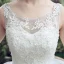 Chic / Beautiful Outdoor / Garden Wedding Dresses 2017 White Ball Gown Floor-Length / Long Scoop Neck Sleeveless Backless Pierced Lace Appliques Beading Pearl Sequins