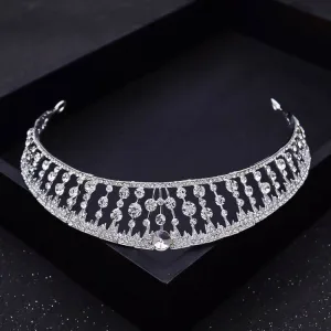 Simple Blanche Faux Diamant Mariage Tiare Accessoire Cheveux Mariage Alliage 2022