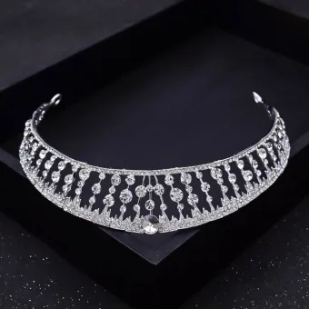 Enkel Hvit Rhinestone Bryllup Tiara Har Tilbehor Legering 2022