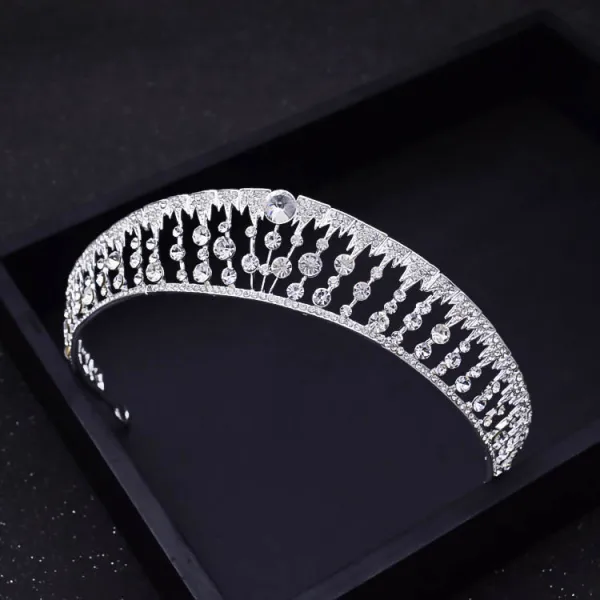 Enkel Hvit Rhinestone Bryllup Tiara Har Tilbehor Legering 2022