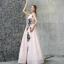 Chic / Beautiful Evening Dresses  2017 Blushing Pink A-Line / Princess Floor-Length / Long Scoop Neck Sleeveless Backless Appliques Flower Formal Dresses