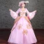 Vintage / Retro Medieval Blushing Pink Ball Gown Prom Dresses 2021 Square Neckline Long Sleeve Floor-Length / Long 3D Lace Appliques Embroidered Flower Lace Satin Cosplay Prom Formal Dresses