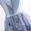 Chic / Belle Robe De Soirée 2017 Gris Princesse Longue De l'épaule Manches Courtes Dos Nu Paillettes Appliques Fleur Ceinture Robe De Ceremonie