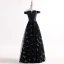 Chic / Belle Robe De Soirée 2017 Gris Princesse Longue De l'épaule Manches Courtes Dos Nu Paillettes Appliques Fleur Ceinture Robe De Ceremonie