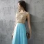 Chic / Beautiful Evening Dresses  2017 Pool Blue A-Line / Princess Floor-Length / Long Scoop Neck Sleeveless Backless Glitter Rhinestone Formal Dresses
