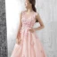 Chic / Beautiful Evening Dresses  2017 Candy Pink A-Line / Princess Floor-Length / Long Scoop Neck Sleeveless Backless Appliques Flower Pierced Formal Dresses