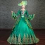 Vintage / Retro Medieval Dark Green Ball Gown Prom Dresses 2021 Long Sleeve Square Neckline 3D Lace Embroidered Handmade  Floor-Length / Long Cosplay Prom Formal Dresses