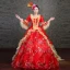 Vintage / Retro Medieval Red Ball Gown Prom Dresses 2021 Square Neckline Long Sleeve Floor-Length / Long Handmade  Beading Embroidered Sequins Prom Formal Dresses