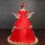 Vintage / Retro Medieval Red Ball Gown Prom Dresses 2021 Square Neckline Long Sleeve Floor-Length / Long Handmade  Beading Embroidered Sequins Prom Formal Dresses