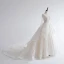 Luxury / Gorgeous White Wedding Dresses 2017 Royal Train Ball Gown V-Neck Long Sleeve Backless Heart-shaped Lace Appliques Flower Rhinestone Glitter Pierced
