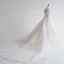 Luxury / Gorgeous White Wedding Dresses 2017 Royal Train Ball Gown V-Neck Long Sleeve Backless Heart-shaped Lace Appliques Flower Rhinestone Glitter Pierced