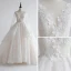 Luxury / Gorgeous White Wedding Dresses 2017 Royal Train Ball Gown V-Neck Long Sleeve Backless Heart-shaped Lace Appliques Flower Rhinestone Glitter Pierced