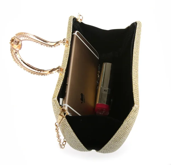 Scintillantes Rouge Faux Diamant Cocktail Promo Pochette 2022 Métal