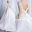 Classic Chic / Beautiful Church Hall Wedding Dresses 2017 Lace Appliques V-Neck Sleeveless Backless Cathedral Train White Ball Gown