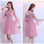 Chic / Beautiful Candy Pink Bridesmaid Dresses 2018 A-Line / Princess Appliques Lace Knee-Length Ruffle Backless Wedding Party Dresses