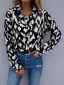 Fashion Summer Black Chiffon Casual Blouses 2021 Lapel  Long Sleeve Spotted Loose Women's Tops