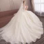 Elegant Champagne Wedding Dresses 2018 Ball Gown Lace Flower Off-The-Shoulder Backless Sleeveless Chapel Train Wedding