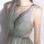 Modern / Fashion Grey Evening Dresses  2020 A-Line / Princess Scoop Neck Star Sequins Backless Crystal Sleeveless Floor-Length / Long Formal Dresses