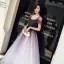 Chic / Belle Grape Dégradé De Couleur Robe De Bal 2018 Princesse Encolure Carrée Sans Manches Dos Nu Longue Robe De Ceremonie