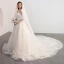Chic / Beautiful Ivory Wedding Dresses 2018 A-Line / Princess Lace Flower Appliques Beading Crystal Strapless Backless Sleeveless Cathedral Train Wedding
