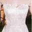 Charming Champagne Wedding Dresses 2018 A-Line / Princess Beading Lace Pearl Off-The-Shoulder Sleeveless Backless Sweep Train Wedding
