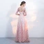 Chic / Belle Robe De Soirée 2017 Princesse En Dentelle Paillettes Ceinture Encolure Dégagée 1/2 Manches Longue Robe De Ceremonie