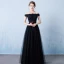 Chic / Beautiful Evening Dresses  2017 A-Line / Princess Lace Flower Pearl Artificial Flowers Off-The-Shoulder Backless Short Sleeve Floor-Length / Long Formal Dresses
