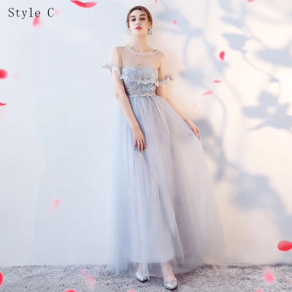 Chic / Beautiful Sky Blue Bridesmaid Dresses 2017 A-Line / Princess Crossed Straps Lace Flower Bow Backless Ankle Length Bridesmaid Wedding Party Dresses