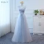 Schöne Himmelblau Brautjungfernkleider 2017 A Linie Schleife Künstliche Blumen Rückenfreies Lange Brautjungfer Kleider Für Hochzeit