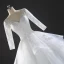 Chic / Belle Robe De Mariée 2017 Robe Boule En Dentelle Fleur Paillettes V-Cou Dos Nu 3/4 Manches Royal Train
