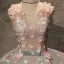 Chic / Beautiful Grey Prom Dresses 2017 Ball Gown Lace Flower Appliques Bow Scoop Neck Backless Sleeveless Floor-Length / Long Formal Dresses