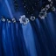 Chic / Beautiful Royal Blue Evening Dresses  2017 A-Line / Princess Lace Flower Crystal Beading Scoop Neck Backless Sleeveless Floor-Length / Long Formal Dresses
