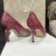 Glittrande Silver Purple Gradient-Färg Afton Pumps Läder 2021 Paljetter 8 cm Stilettklackar Spetsiga Pumps Högklackade