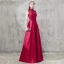 Chic / Beautiful Evening Dresses  2017 A-Line / Princess Beading Crystal Backless High Neck Sleeveless Floor-Length / Long Formal Dresses